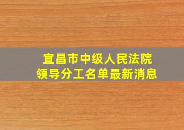 宜昌市中级人民法院领导分工名单最新消息