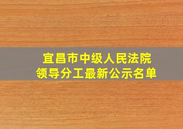 宜昌市中级人民法院领导分工最新公示名单