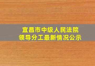 宜昌市中级人民法院领导分工最新情况公示