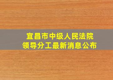 宜昌市中级人民法院领导分工最新消息公布