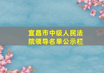 宜昌市中级人民法院领导名单公示栏