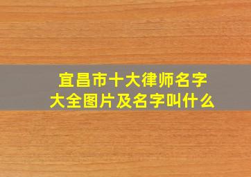 宜昌市十大律师名字大全图片及名字叫什么