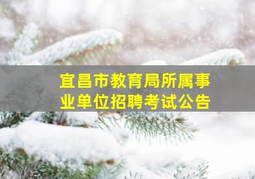 宜昌市教育局所属事业单位招聘考试公告