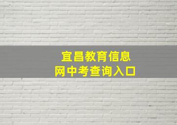 宜昌教育信息网中考查询入口