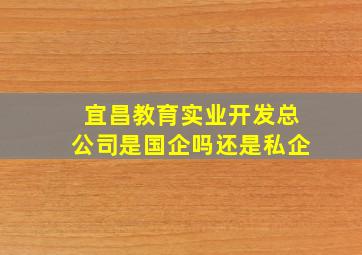 宜昌教育实业开发总公司是国企吗还是私企