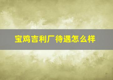 宝鸡吉利厂待遇怎么样