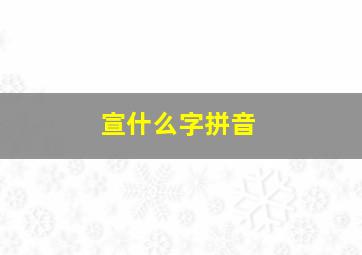 宣什么字拼音