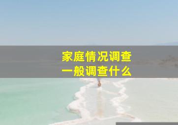 家庭情况调查一般调查什么