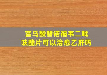 富马酸替诺福韦二吡呋酯片可以治愈乙肝吗