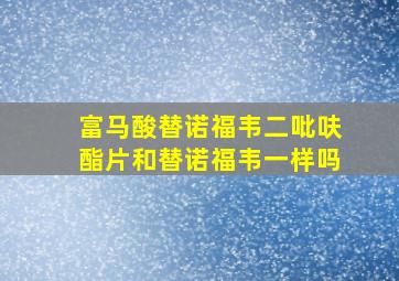 富马酸替诺福韦二吡呋酯片和替诺福韦一样吗