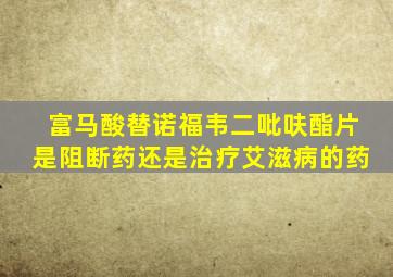 富马酸替诺福韦二吡呋酯片是阻断药还是治疗艾滋病的药