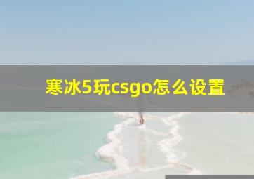 寒冰5玩csgo怎么设置