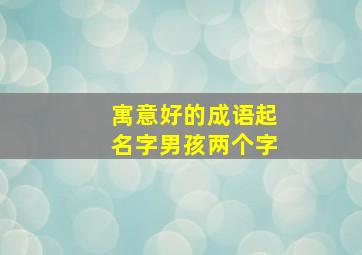 寓意好的成语起名字男孩两个字