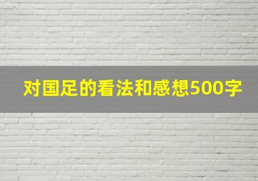 对国足的看法和感想500字