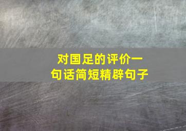 对国足的评价一句话简短精辟句子