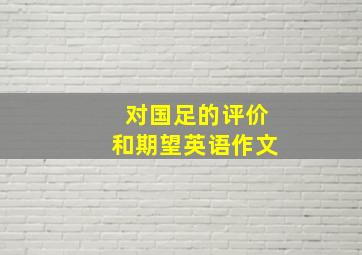 对国足的评价和期望英语作文