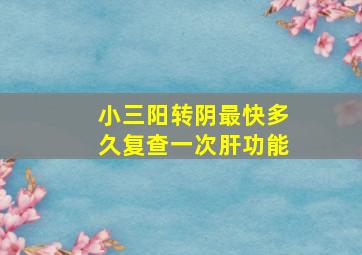 小三阳转阴最快多久复查一次肝功能