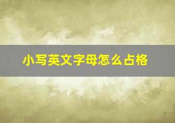 小写英文字母怎么占格