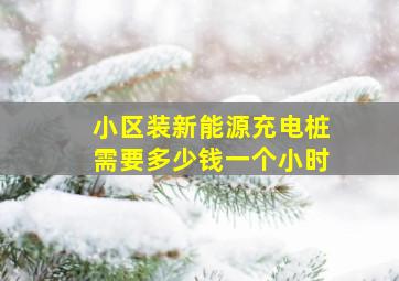 小区装新能源充电桩需要多少钱一个小时