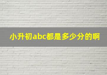 小升初abc都是多少分的啊