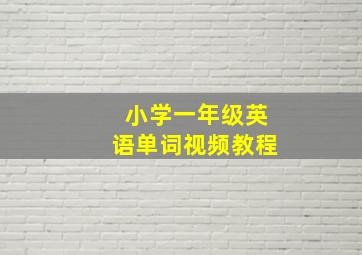 小学一年级英语单词视频教程