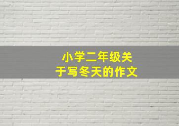 小学二年级关于写冬天的作文