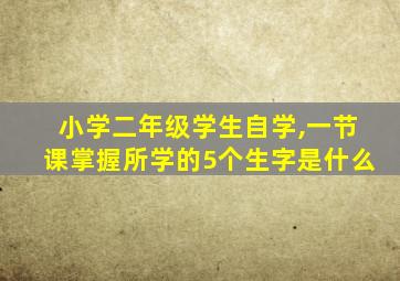 小学二年级学生自学,一节课掌握所学的5个生字是什么