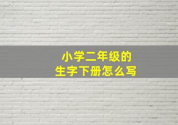 小学二年级的生字下册怎么写