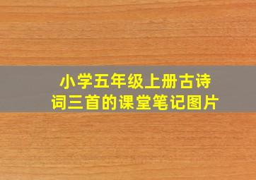 小学五年级上册古诗词三首的课堂笔记图片