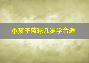 小孩子篮球几岁学合适