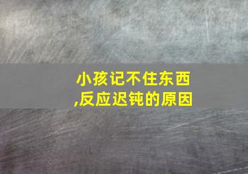 小孩记不住东西,反应迟钝的原因