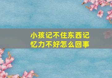 小孩记不住东西记忆力不好怎么回事