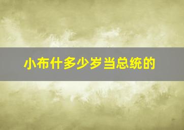 小布什多少岁当总统的