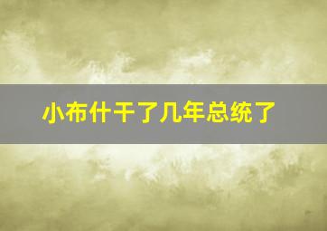 小布什干了几年总统了