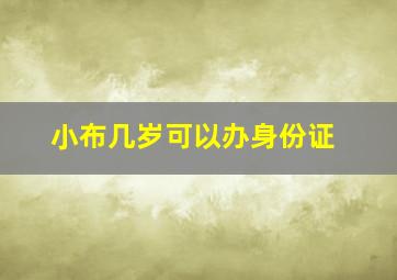 小布几岁可以办身份证