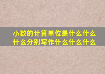 小数的计算单位是什么什么什么分别写作什么什么什么