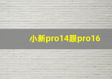 小新pro14跟pro16