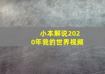 小本解说2020年我的世界视频