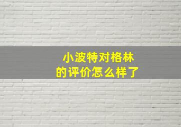 小波特对格林的评价怎么样了