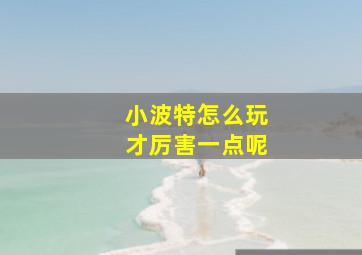 小波特怎么玩才厉害一点呢