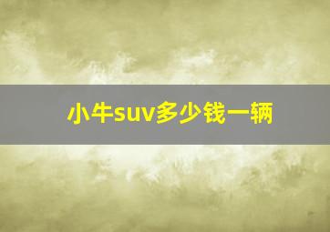 小牛suv多少钱一辆