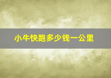 小牛快跑多少钱一公里