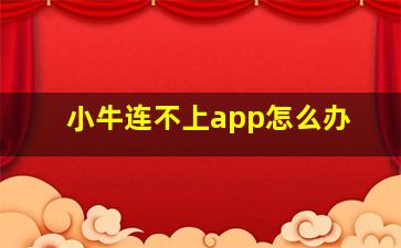 小牛连不上app怎么办