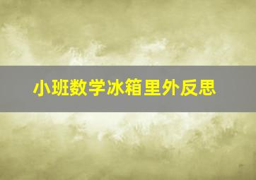 小班数学冰箱里外反思