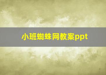 小班蜘蛛网教案ppt