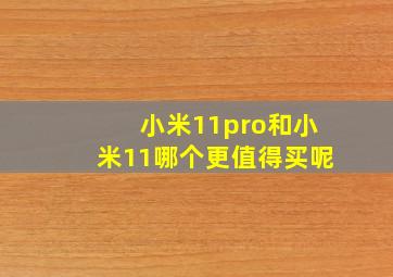 小米11pro和小米11哪个更值得买呢