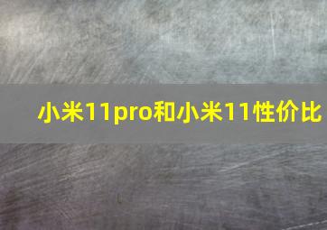 小米11pro和小米11性价比