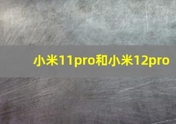 小米11pro和小米12pro