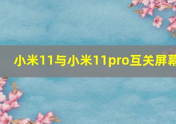 小米11与小米11pro互关屏幕