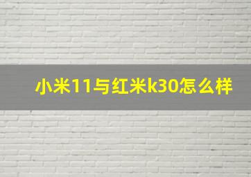 小米11与红米k30怎么样